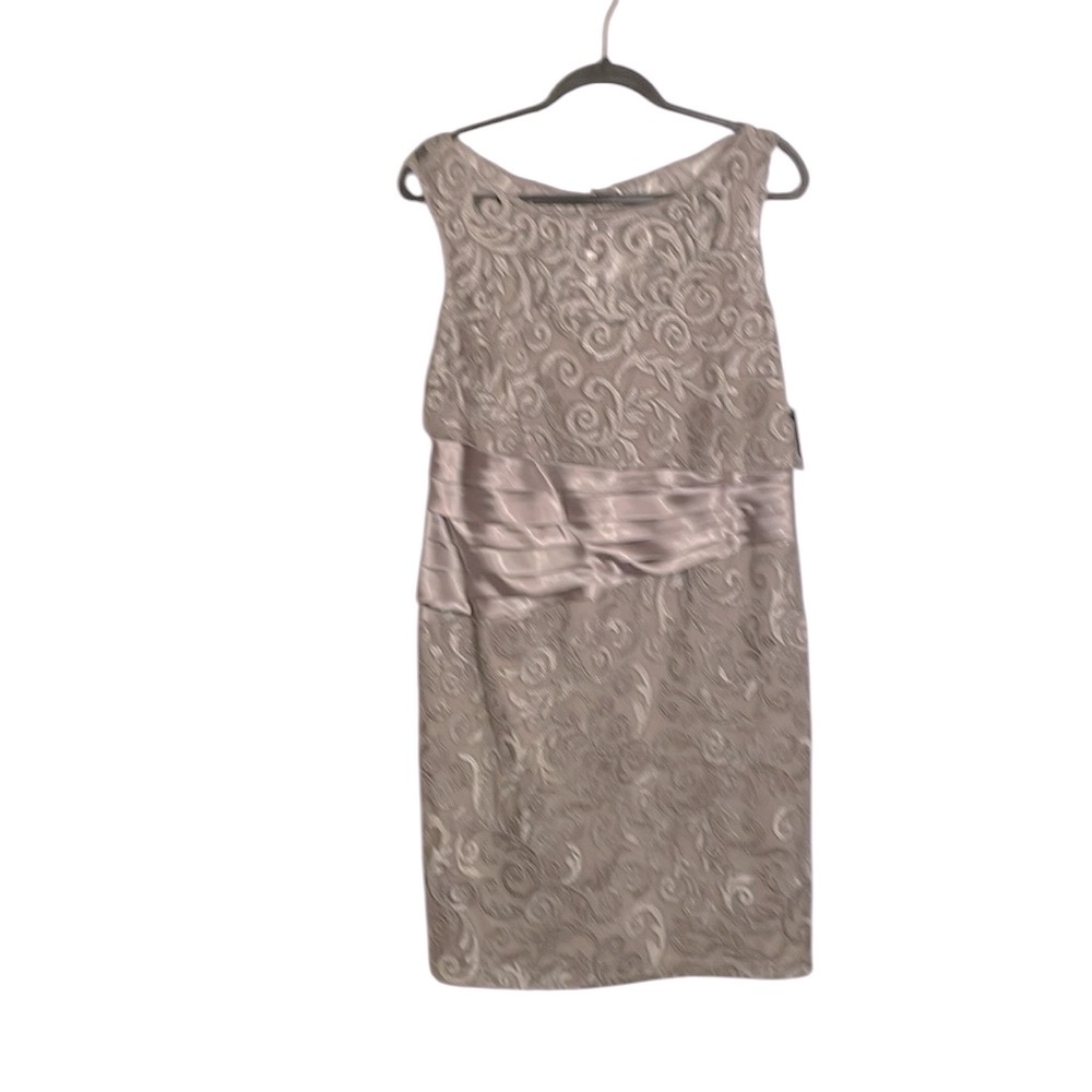 Marina light gray and/or silver 9 dress w/ embroidered pattern size 14W